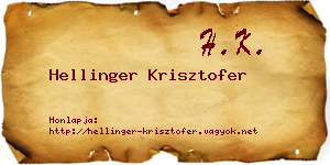 Hellinger Krisztofer névjegykártya